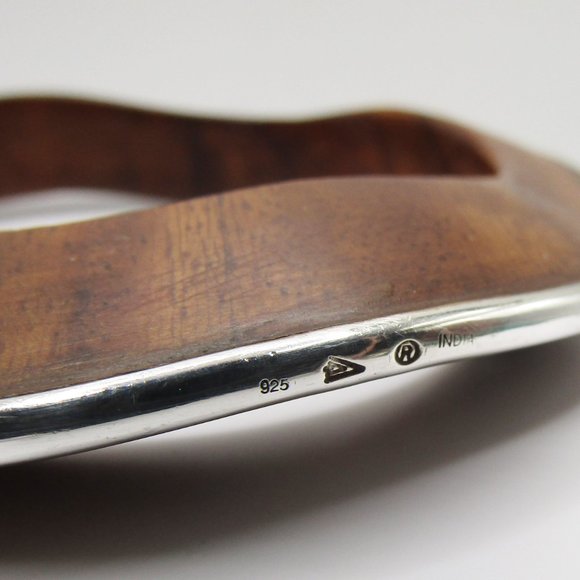 Silpada Rosewood Silver Bangle Wavy Bracelet Retired - Picture 4 of 4